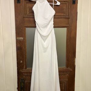 White Halter Dress